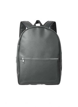 Men's Backpack with Silvery Zipper (Dark Gray)