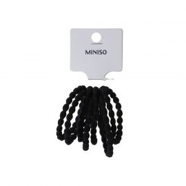 Dot Design Black Hair Ties (8 pcs)