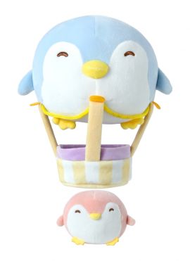 Mini Family Valentine Series Penguin Hot-air Balloon Plush Toy